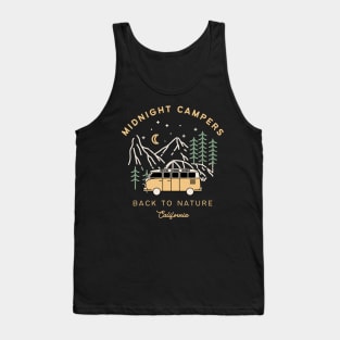 Black Brown Adventure Camping Illustration T-Shirt Tank Top